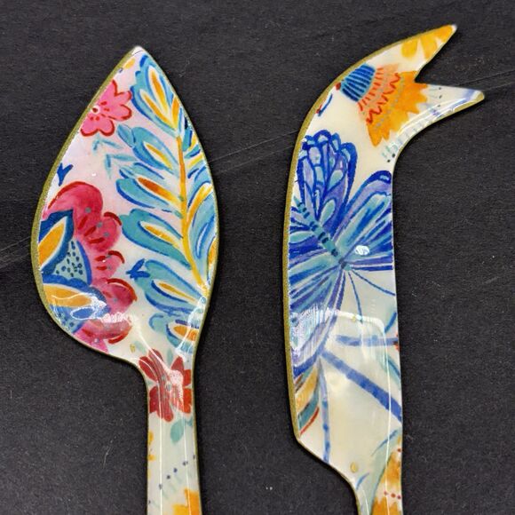 Artistic Accents Handcrafted Appetizer Cheese Serving Set Floral Gold - Picture 5 of 11